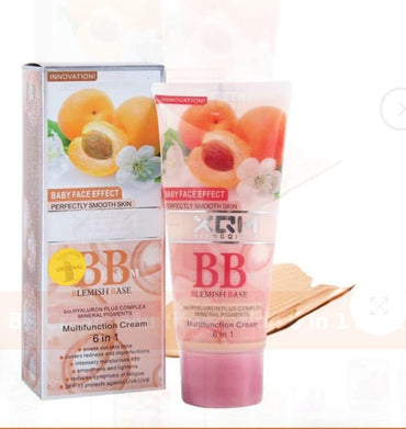 XQM BB Blemish Apricot Base Cream – 6-in-1 Multifunction Cream, 65ml for Flawless, Radiant Skin
