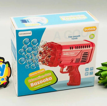 Bazooka Bubble Gun Toy – Fun Automatic Bubble Machine For Kids With Bubble Solution And Tray (Random Color)