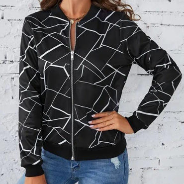 Ladies Lining Jacket Elegant Design Smooth Comfort Easy Wear Durable Stitching Lightweight - L-Black and White