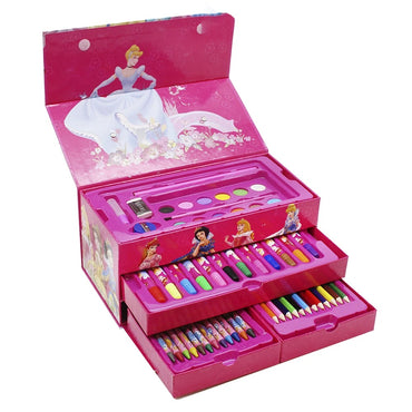 Multi Colour 54 Pieces Kids Art Artist Set In A Box With Drawers Pens Pencils Crayons Paints Providing Creative Designs - Boys