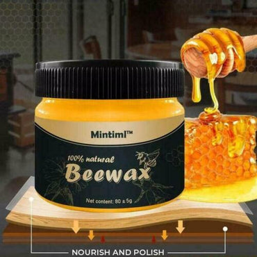 Mintiml™ 100% Natural Beeswax Furniture Polish & Wood Seasoning Wax (80g) – Restores, Cleans, and Protects Wood Tables, Cabinets & Floors
