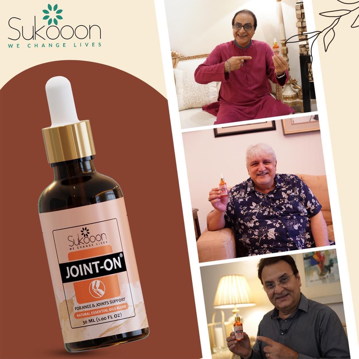 Sukoon Joint On Essential Oil Blend For Pain In Joints Back Pain Arthritis Pain Knee Pain Tennis Elbow Strains And Sprains - 30ML