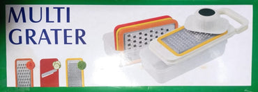 5-in-1 Multi Grater & Mandoline Slicer with Storage Box – Stainless Steel Blades Vegetable & Fruit Cutter