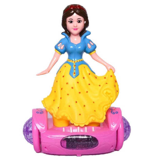 Balance Car Doll With Rotation Musical Sound 3d Lighting Universal Movement And Battery Operated Princess Toy