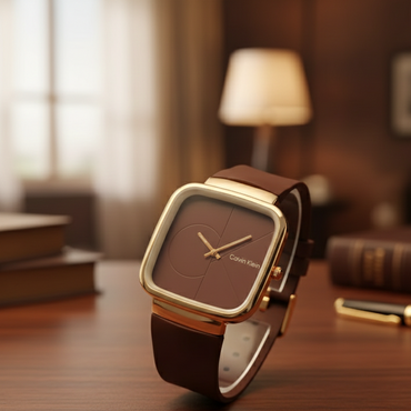 Calvin Klein Mens Watch With Square Dial Elegant Modern And Durable Timepiece For Daily Wear And Special Occasions (Without Box) - Black