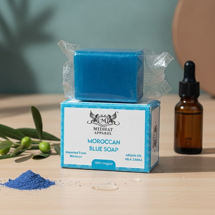 Moroccan Blue Soap 50g | Argan Oil & Nila Zarka Infusion | Authentic & Exotically Scented