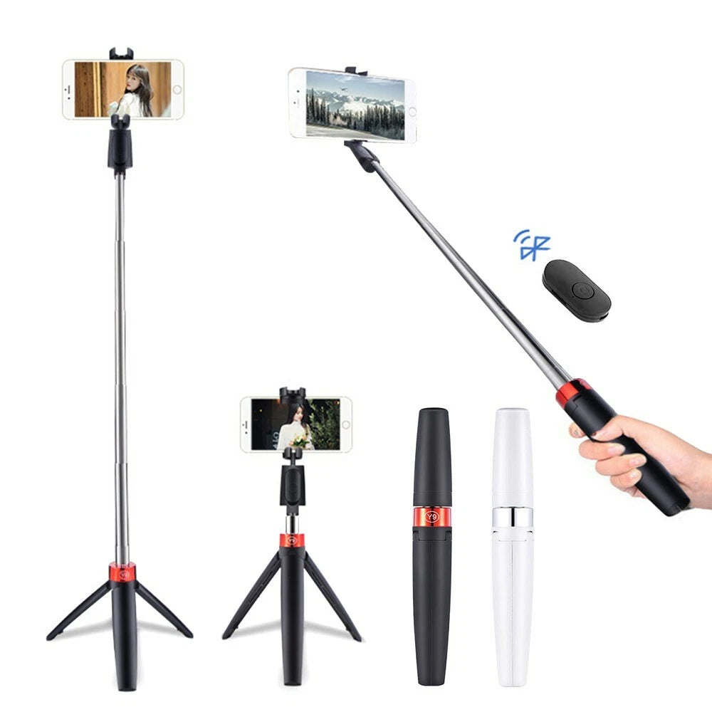 Y9 Wireless Selfie Stick Tripod with Bluetooth Remote Control – Adjustable Phone Stand for Photos & Videos