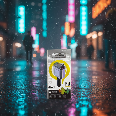 Super Fast Charging 4 In 1 Car Charger With PD Support Type C And USB Ports Intelligent Secure And Stylish