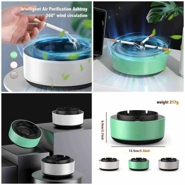 Self Extinguishing Smart Ashtray Smokeless Ashtray Air Purifier Anti-odor Anti-smoke Ashtrays Smoking Accessories