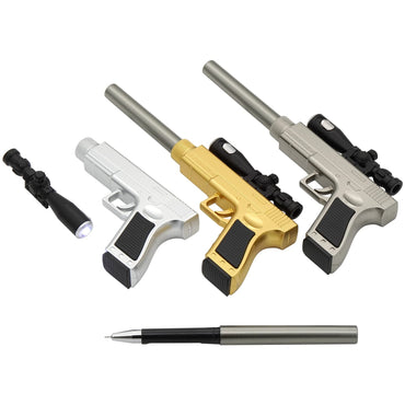 Cute Gun Shape LED Gel Pen | Black Refill | Fun Stationery for School & Office Supplies (Random Colour)