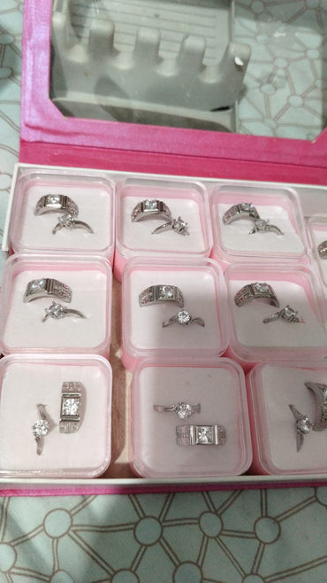 Alloy Adjustable Couple Ring – Stylish Matching Rings for Lovers | Unisex Design (With Box)