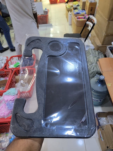 Plastic Steering Wheel Dining & Work Tray for Car – Portable Food Table & Laptop Desk for Driver & Passenger