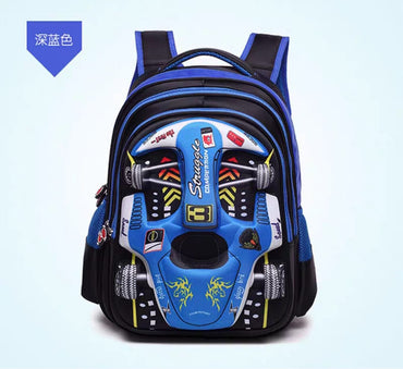Schoolbag New Car Design | Primary School Backpack for Boys | Durable Children’s Student Bag | Blue