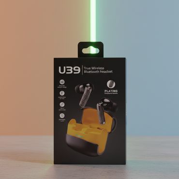 U39 True Wireless Bluetooth 5.1 Earbuds – Premium Plating Design - Black