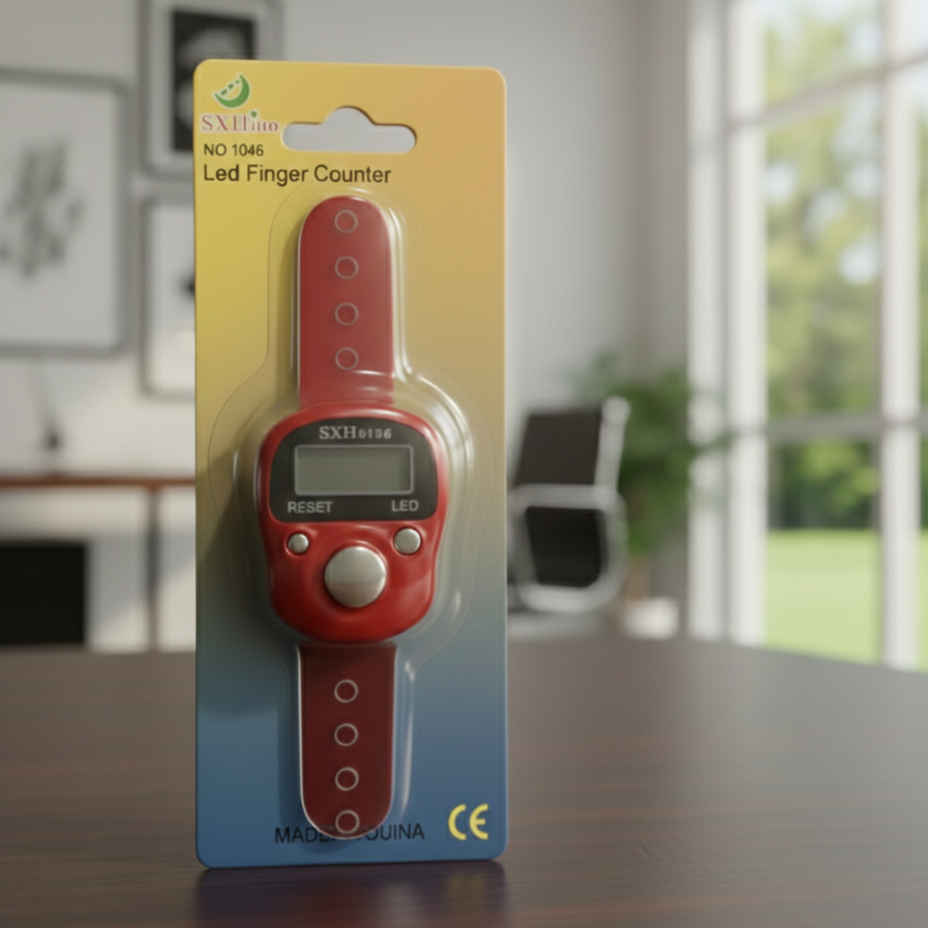 Digital Tasbeeh Finger Counter With Reset And Led Indicator Ring Tally Counter Electronic Tasbih SXH5136 (Random Color)
