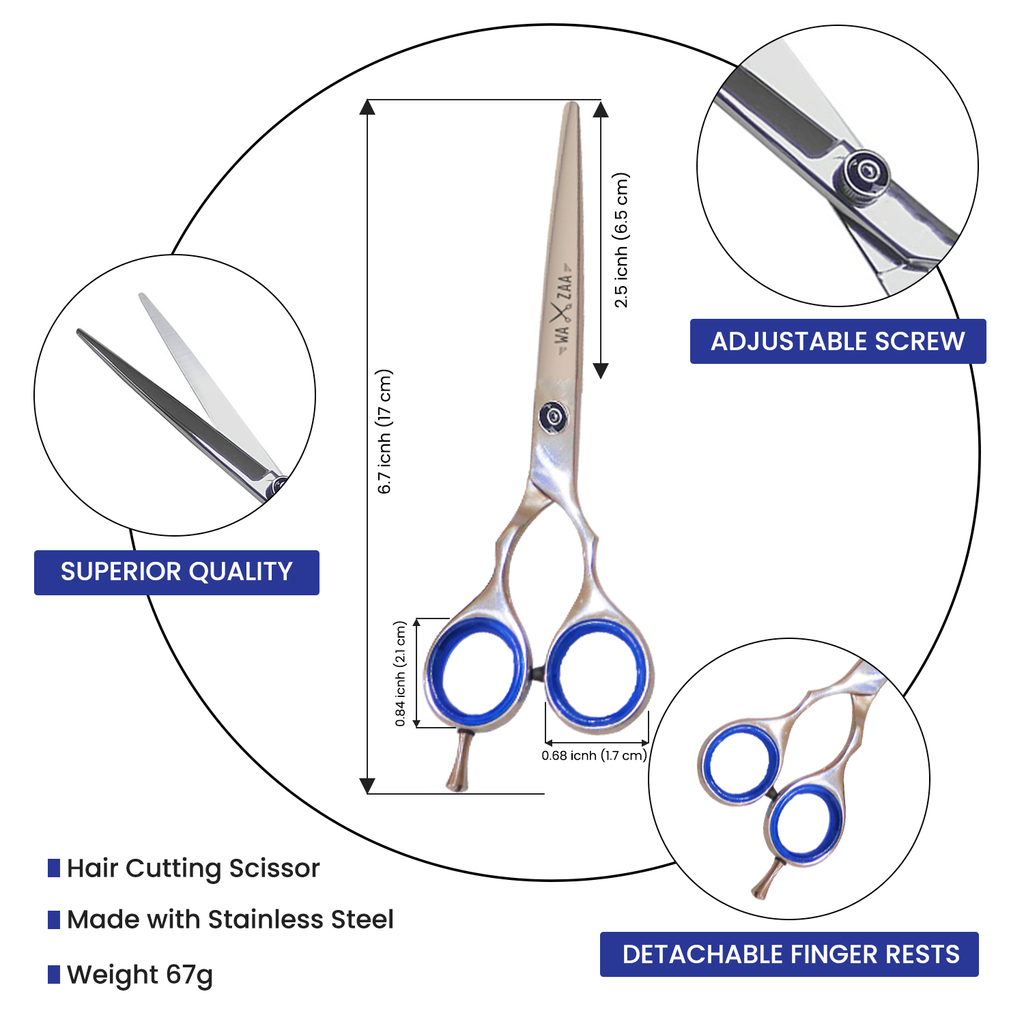 WAXZAA Professional Barber Scissors Kit – Premium Hair Cutting Accessories