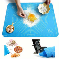Silicone Baking Mat With Measurements Heat Resistant Cookie Sheet Oven Liner | Non Stick Flour Rolling Mat | Baking Mat Kneading Dough Pad (Random Color)