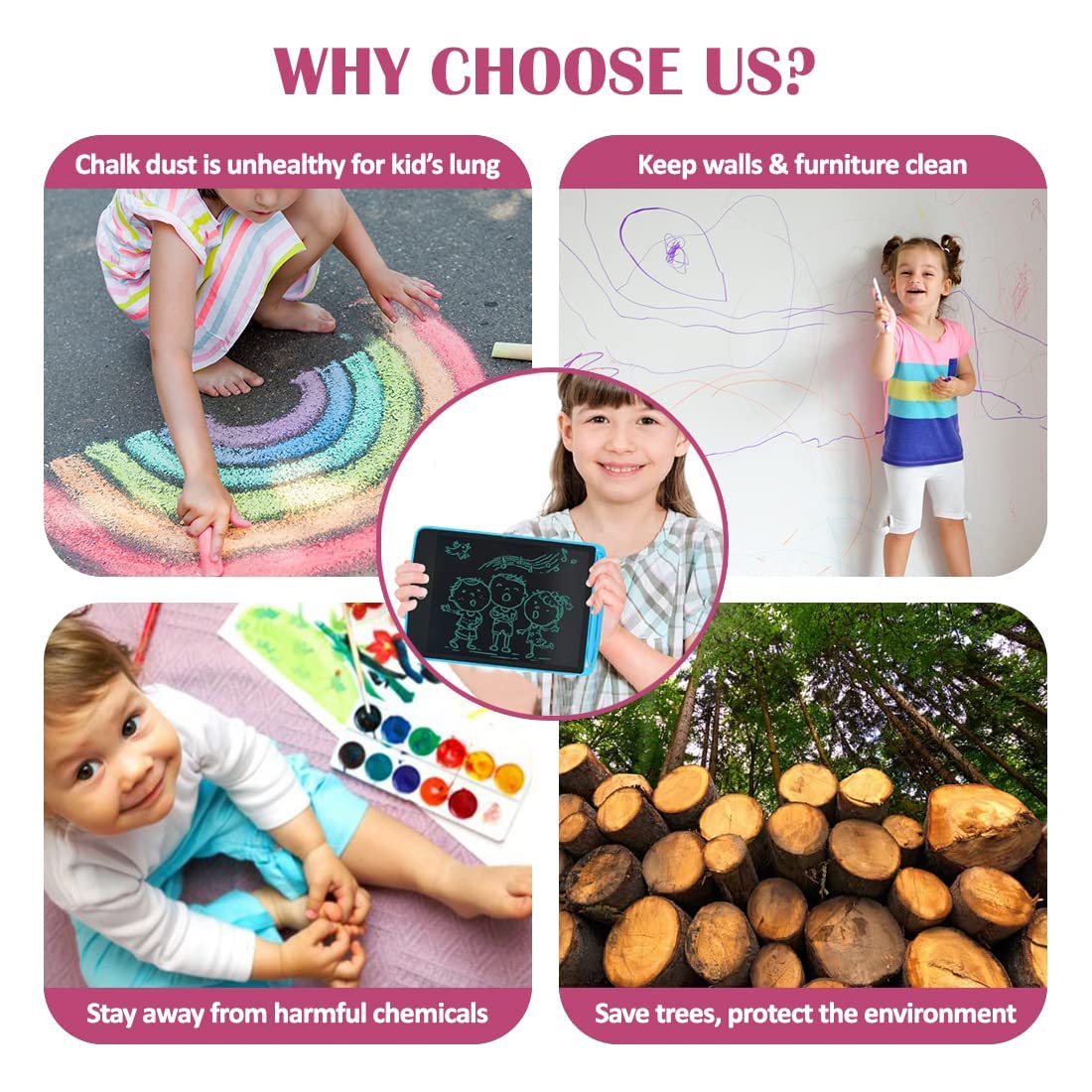 Hardbound LCD Writing Pad 8.5 inch LCD Tablet(random color )