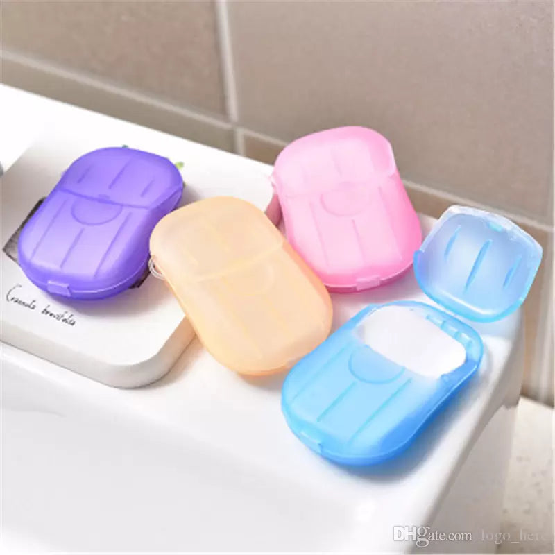 Portable Outdoor Travel Soap Paper Washing Hand Bath Clean Scented Slice Sheets Disposable Boxes Soap Mini Paper Soap - Each