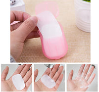 Portable Outdoor Travel Soap Paper Washing Hand Bath Clean Scented Slice Sheets Disposable Boxes Soap Mini Paper Soap - Each