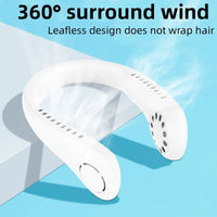 Mini Hanging Neck Fan High Wind 3 Speed Adjustable USB Charging Portable Quiet Super Long Life Outdoor Sports Office Camping (Random Color)