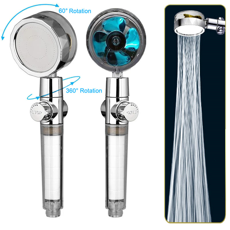 Pressurized Shower Head Turbine Shower Accessories One Piece Water Stop(random color)