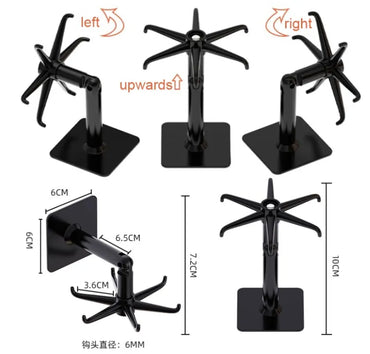 Kitchen Tools Spoon Holder Stand 360 Degrees Rotated Punch-Free Rack Wall Hanging - 1Pc