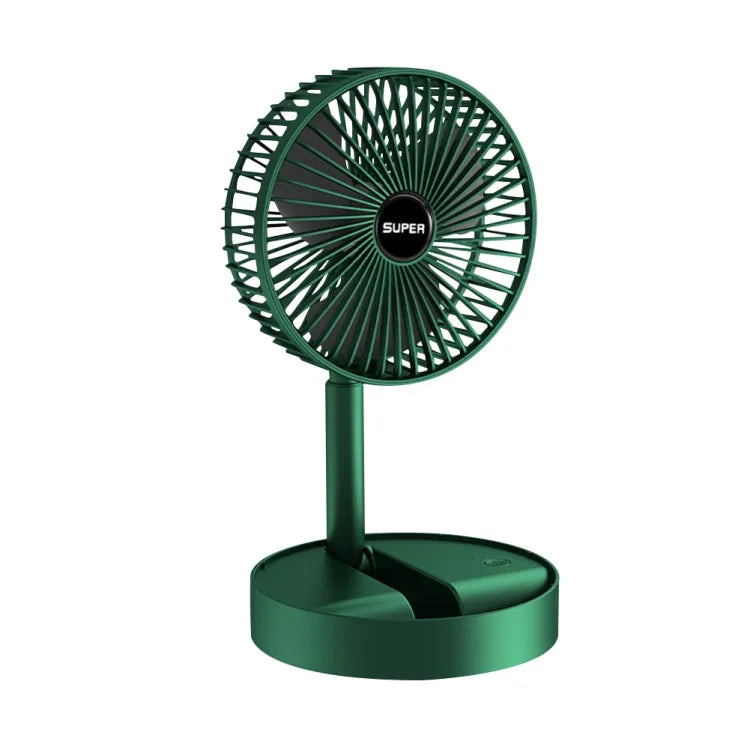 Folding Telescopic Floor Fan 3 Gears Summer Silent Desktop Retractable Fan for Office Bedroom School USB Rechargeable Ventilator
