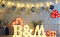 1pcs LED Alphabet Battery Operated All Led Letter A TO Z For Night Lights Wedding Birthday Party For Room and Decoration Using Without Electricity - D