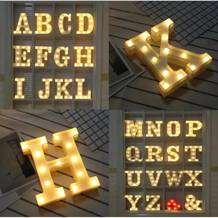1pcs LED Alphabet Battery Operated All Led Letter A TO Z For Night Lights Wedding Birthday Party For Room and Decoration Using Without Electricity - D