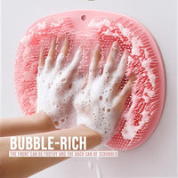 Shower Foot & Back Scrubber Mat, Wall Stick Suction Silicone Bathroom Scrubber (Random color)