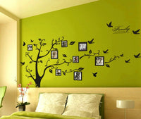 Large 200x250Cm / 79x99in Black 3D DIY Photo Tree PVC Wall Decals Adhesive Family Wall Stickers Mural Art Home Decor