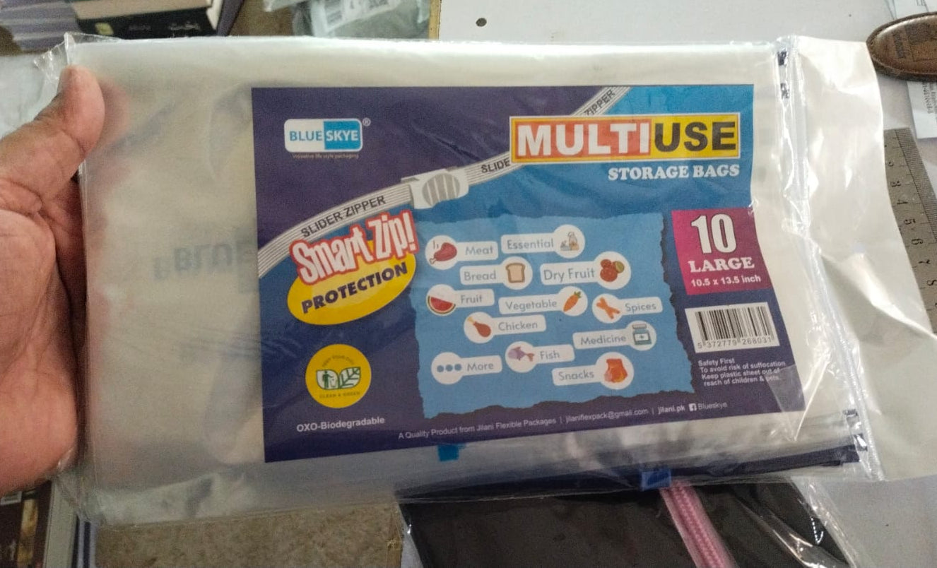 Food Storage Slider Bag Freezer Zipper Bags Fresh-keeping Freezing Heating Food Sealing Packaging Kitchen Accessories - Large