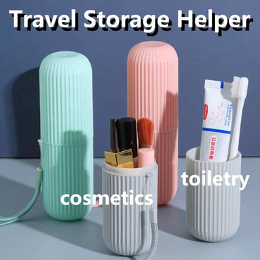 Portable Toothbrush Holder Toothpaste Storage Cup Household Travel Nordic Simple Bathroom Toothbrush Protect Wash Tooth Set Box (random color)