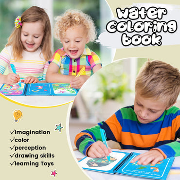 Magic Water Book Painting Drawing Coloring Board Book Doodle & Magic Water Pen(random book )