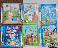 Magic Water Book Painting Drawing Coloring Board Book Doodle & Magic Water Pen(random book )