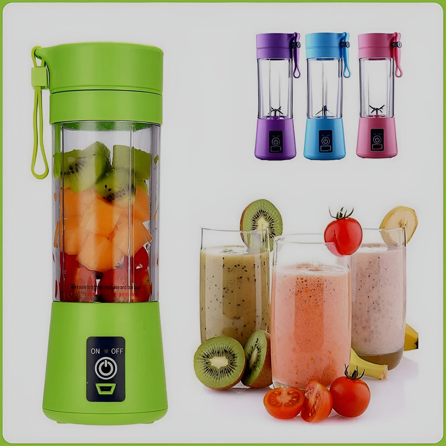 Portable Mini 6 blade Juicer blender | Outdoor Juicing Cup (380ml) - Rechargeable [random]