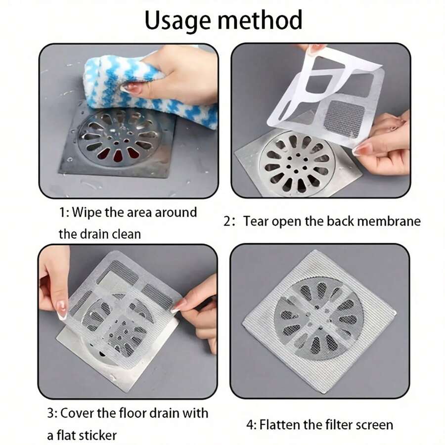 (pack of 10 )Multifunctional Sticker Drainer Net for bathroom, kitchen etc | Window Screen Repair Patches for Door Window