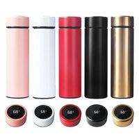 Temperature Display Vacuum Insulated Water Bottle Thermo Flask Made of Premium Stainless Steel Coffee Cup -500 ml (Random Color)