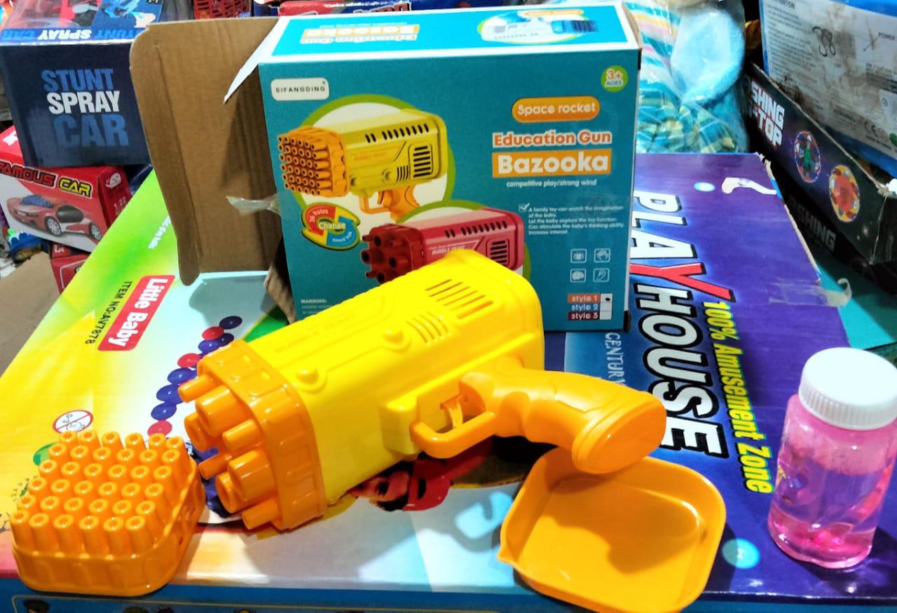 36 / 8 hole bazooka bubble Water gun | Bazooka Water Bubble Gun Toy for Kids, toddlers | Out door Fun Water Spray Gun (Random color)