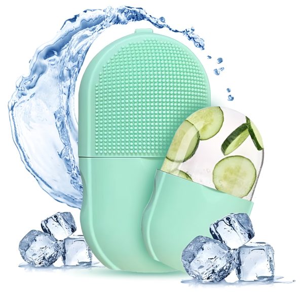Ice Roller Facial Massage | Silicone Cleansing Ice Lattice | Ice Cube Roller With Scrub –(WITHBOX ) Random Color