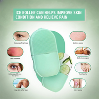 Ice Roller Facial Massage | Silicone Cleansing Ice Lattice | Ice Cube Roller With Scrub –(WITHBOX ) Random Color