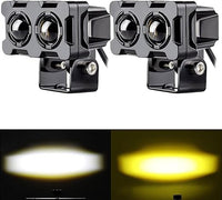 Motorcycle Robot Dual Colour LED Work & Driving Lights – 5000K–6500K Two-Color External Headlights / Fog Lamp - Pack Of 01