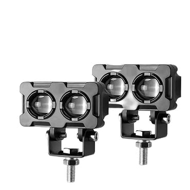 Motorcycle Robot Dual Colour LED Work & Driving Lights – 5000K–6500K Two-Color External Headlights / Fog Lamp - Pack Of 01