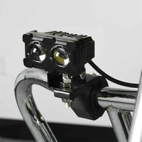 Motorcycle Robot Dual Colour LED Work & Driving Lights – 5000K–6500K Two-Color External Headlights / Fog Lamp - Pack Of 01