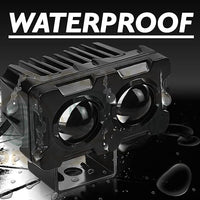 Motorcycle Robot Dual Colour LED Work & Driving Lights – 5000K–6500K Two-Color External Headlights / Fog Lamp - Pack Of 01