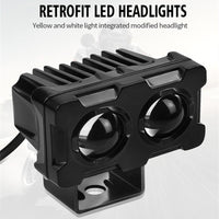 Motorcycle Robot Dual Colour LED Work & Driving Lights – 5000K–6500K Two-Color External Headlights / Fog Lamp - Pack Of 01