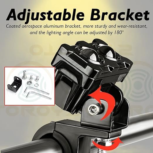 Motorcycle Robot Dual Colour LED Work & Driving Lights – 5000K–6500K Two-Color External Headlights / Fog Lamp - Pack Of 01