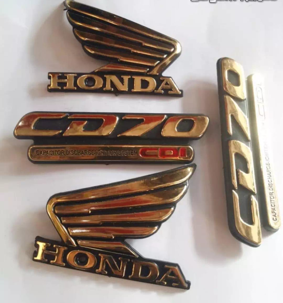4-Piece Tenki & Tappa Monogram Set for CD70 – Universal Honda Style Badges | Best Quality Mono Set