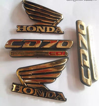 4-Piece Tenki & Tappa Monogram Set for CD70 – Universal Honda Style Badges | Best Quality Mono Set